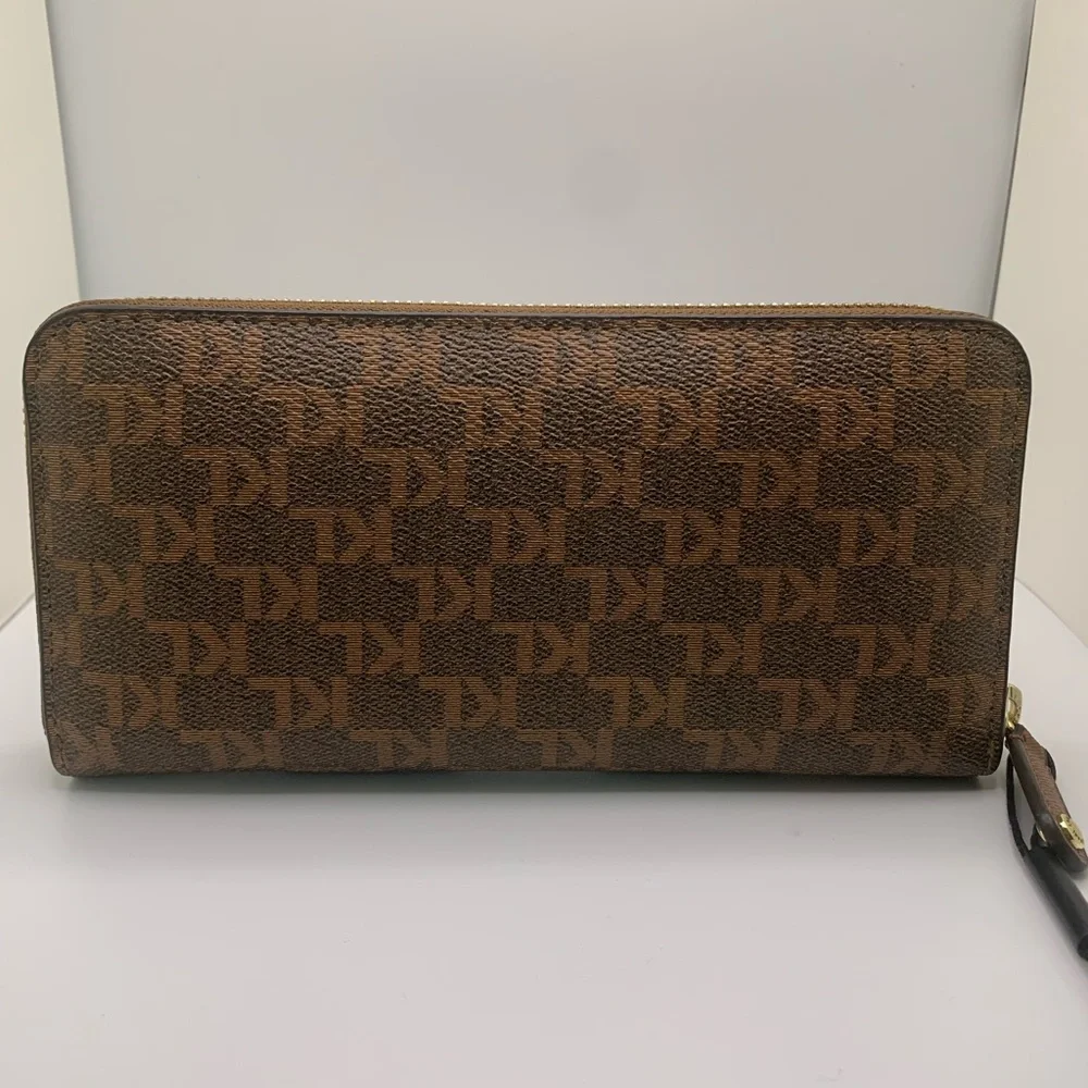 Karl Lagerfeld Paris Maybelle SLG Zip Brown Wallet - Picture 8 of 17
